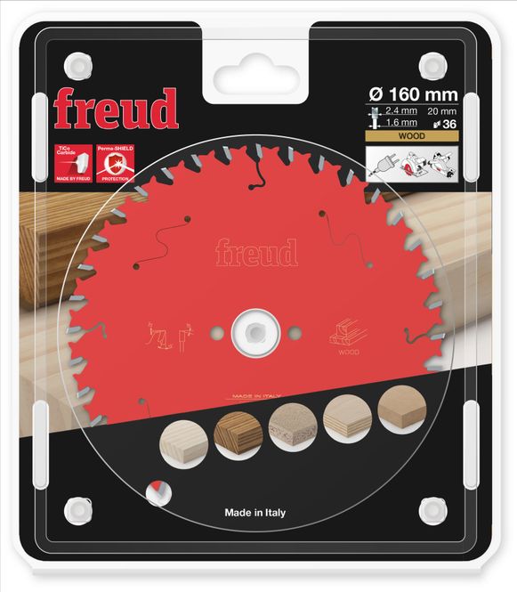 Hovedbilde 160x20 | Z36 | Tannbredde 2,4 mm | Tre | Freud sagblad for Sirkelsag