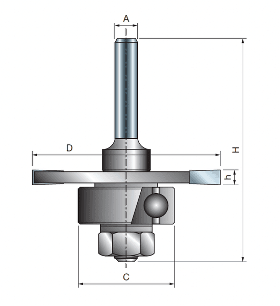 Hovedbilde Freud spor fres - 8 mm tange - Treverk