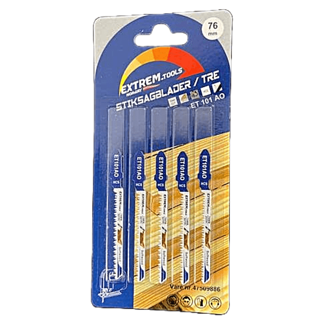 Hovedbilde 5pk. Extrem.Tools Stikksagblad 76mm (for kurveskjæring)
