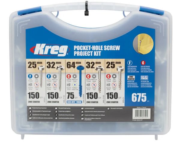 Hovedbilde Kreg Lommehull-skruer | sett - 675 stk